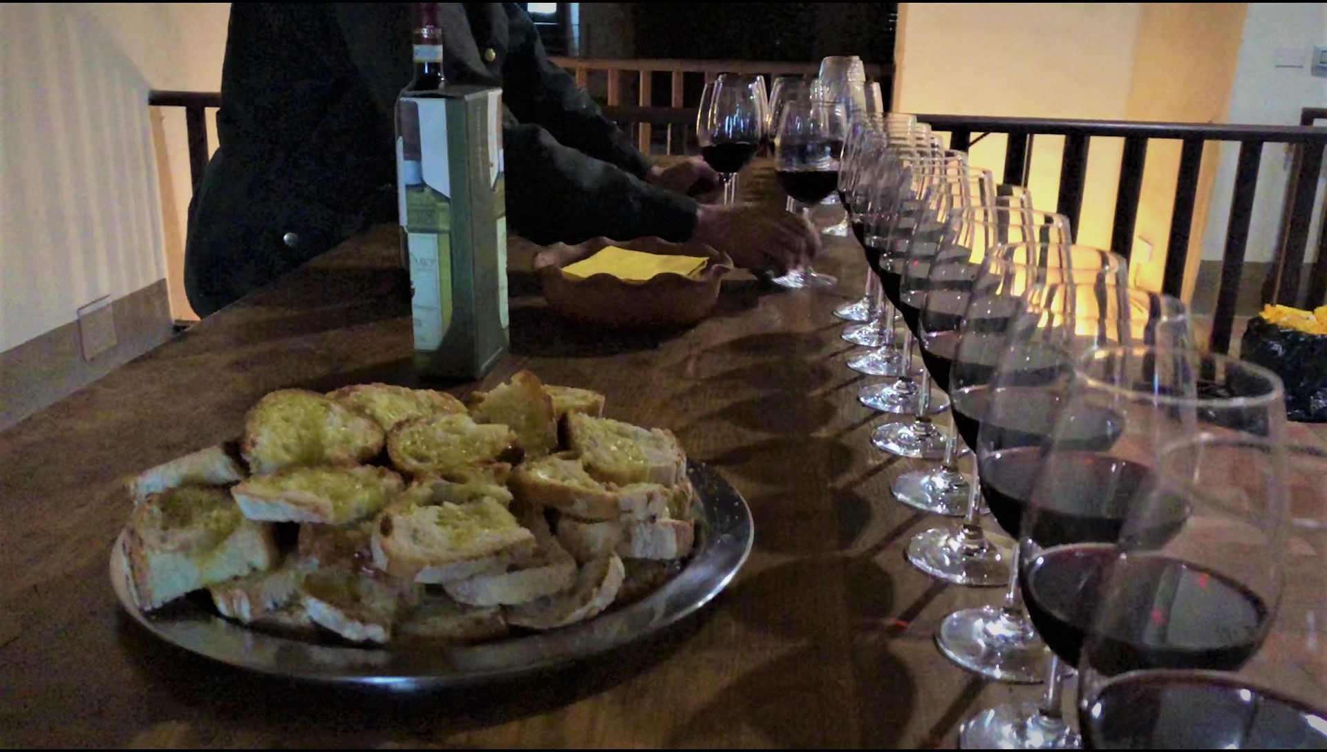 Sampling the local olive oil and wine
