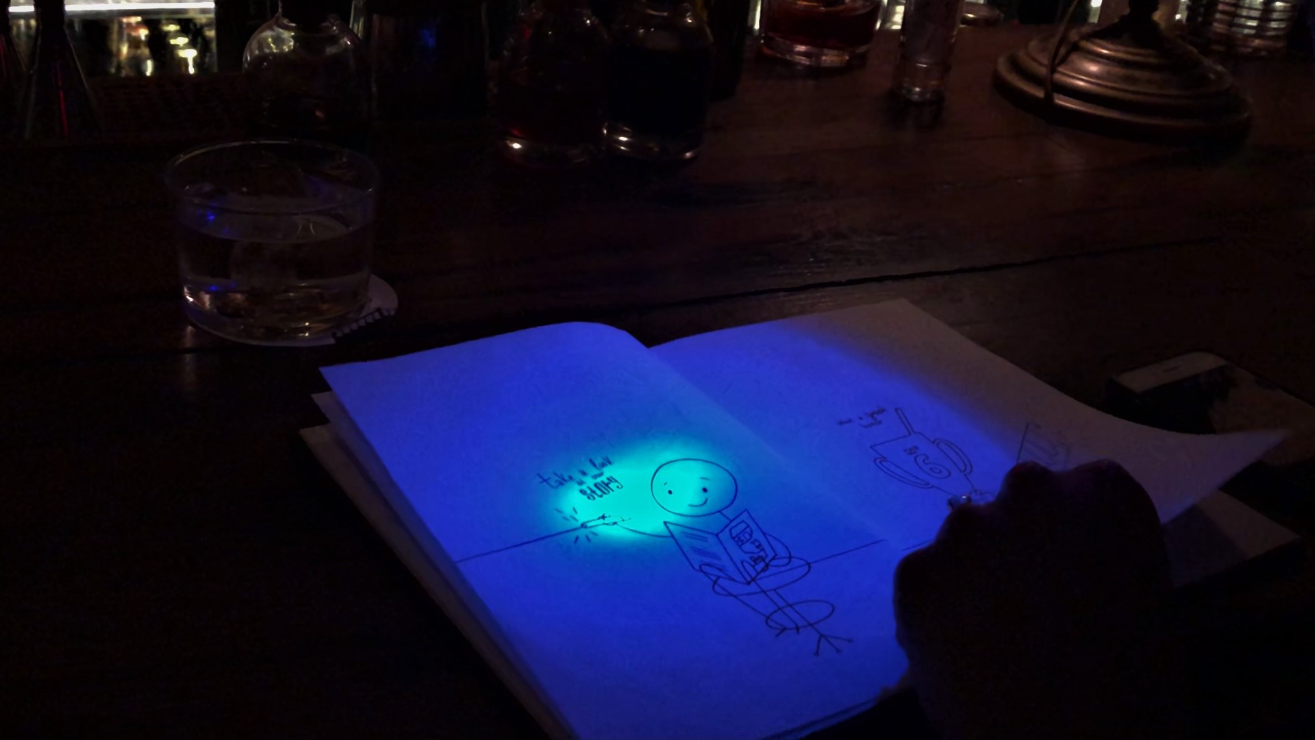 Blacklight menu @ The Clumsies
