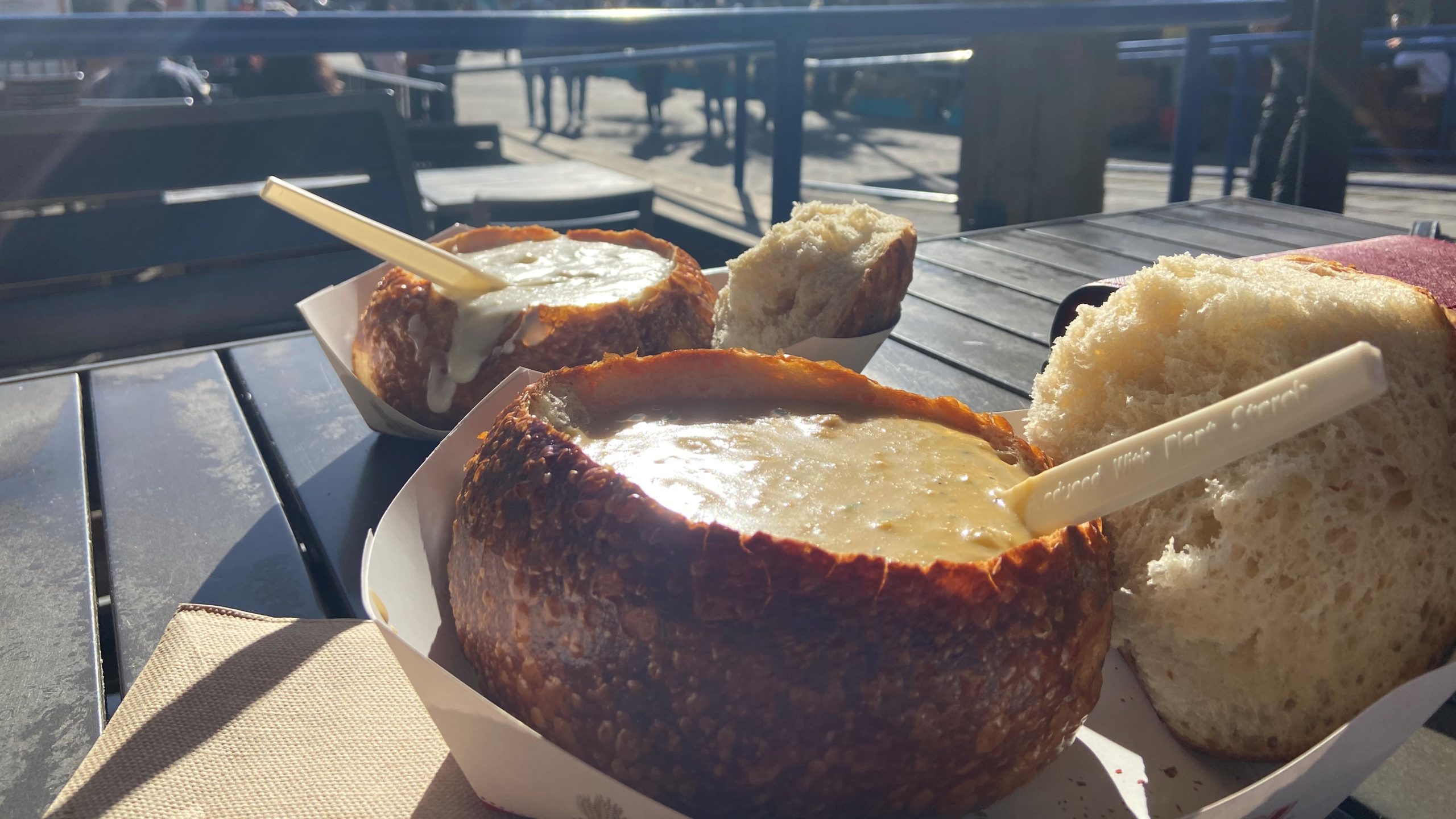Boudin's clam and crab chowder!