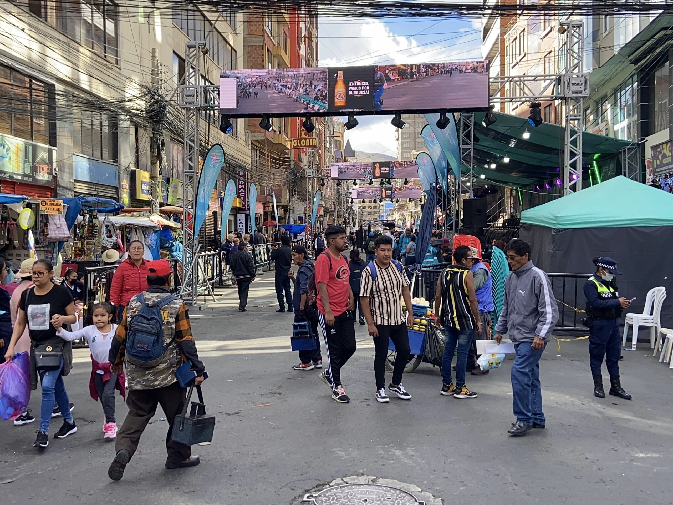 Busy streets, and even busier power lines...