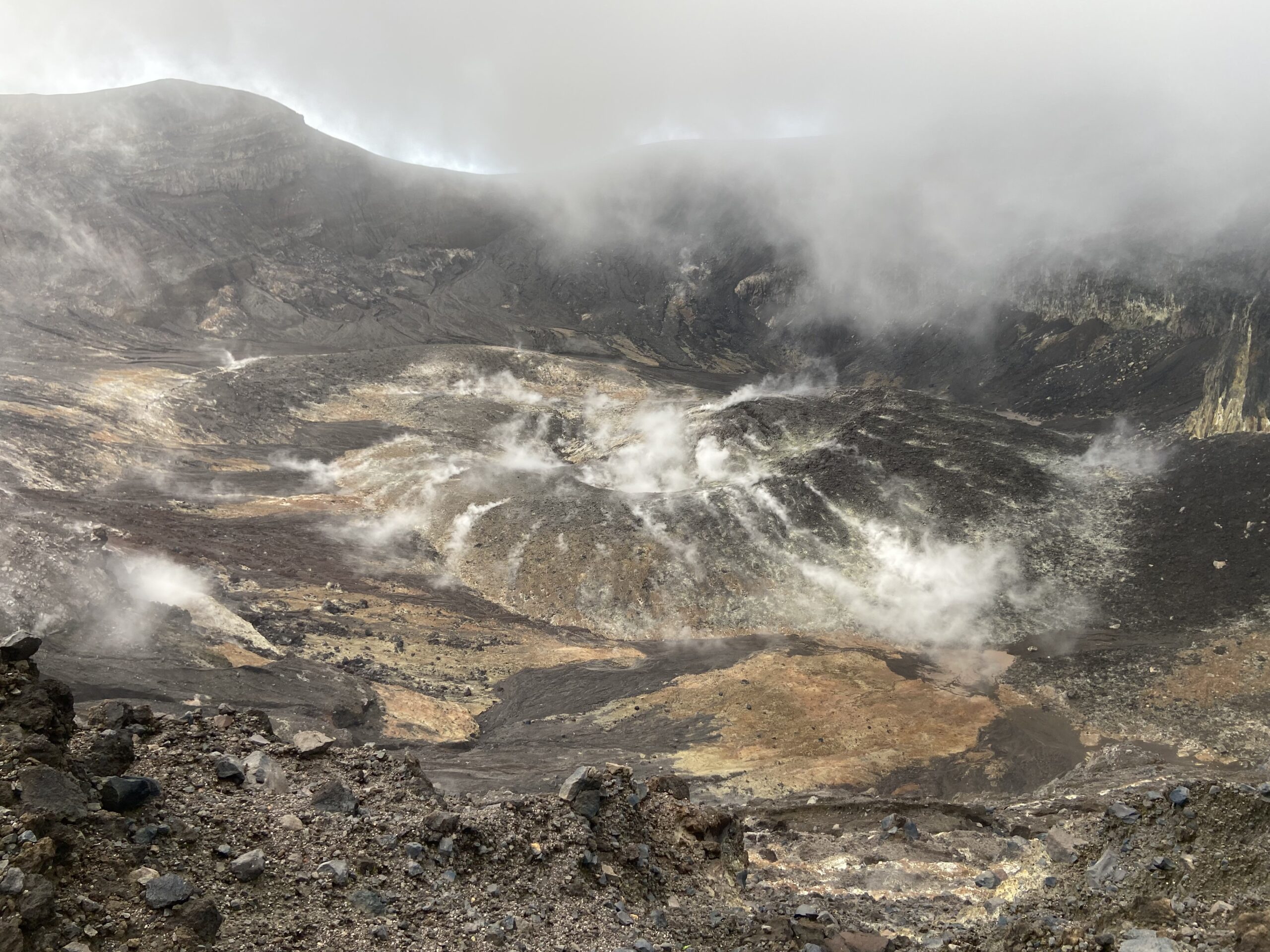 Inside the active volcanic crater